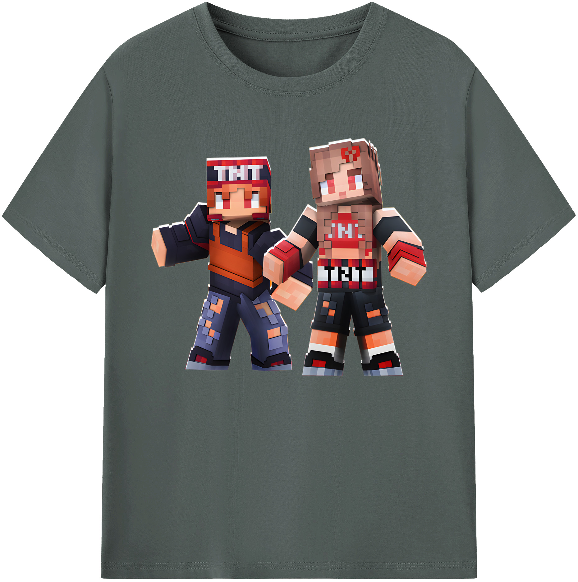 （画像用） マインクラフト ブロックの世界 Minecraft MC Block world 綿100％ メンズ半袖Tシャツ｜肌触りやわらか＆通気性
